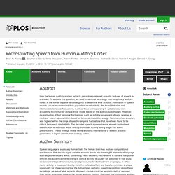 Reconstructing Speech from Human Auditory Cortex