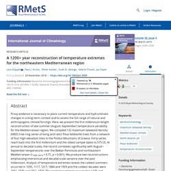 A 1200+ year reconstruction of temperature extremes for the northeastern Mediterranean region - Klippel - 2019 - International Journal of Climatology - Wiley Online Library