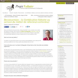 Reconversion - la Certification Voltaire au service du métier de relecteur-correcteur