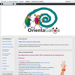 Orienta Galicia: Recopilacion de recursos sobre TEA y trastornos de la comunicacion