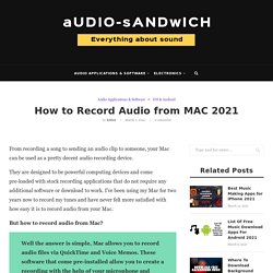 How to Record Audio from MAC 2021 – Audio Sandwich