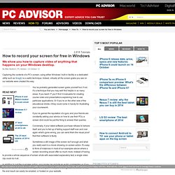 PCAdvisor Free screencasting in Windows