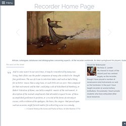 Recorder Home Page : The Virtual Recorder