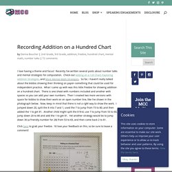 Recording Addition on a Hundred Chart