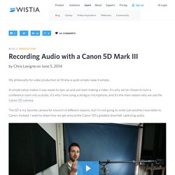 Recording Audio with a Canon 5D Mark III - Video Toolkit