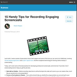 Tips for Recording Screencasts