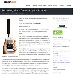 Recording Voice Overs on your iPhone