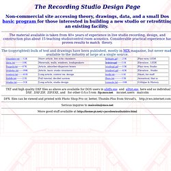 The Recording Studio Design Page