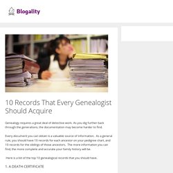 10 Records That Every Genealogist Should Acquire