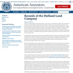 Records of the Holland Land Company