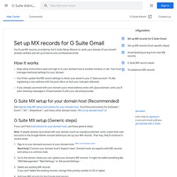 Set up MX records for G Suite Gmail - G Suite Admin Help