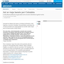 Guía para recorrer Colombia sin gastar mucho - Archivo Digital de Noticias de Colombia y el Mundo desde 1.990 - eltiempo.com