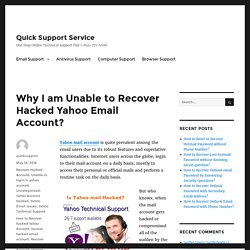 Unable to Recover Hacked Yahoo Account