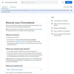 Recover your Chromebook - Chromebook Help