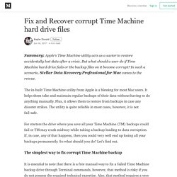 Fix and Recover corrupt Time Machine hard drive files
