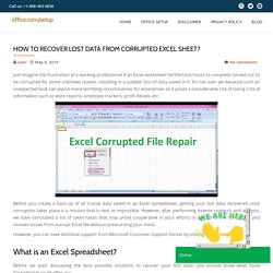 How to recover lost data from corrupted Excel Sheet?