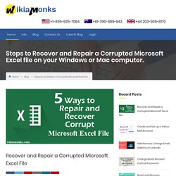 How to Recover and Repair a Corrupted Microsoft Excel file
