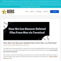 Recover Deleted Files From Mac via Terminal - Geeks Helpline