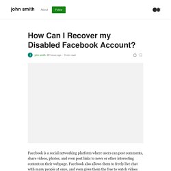 How Can I Recover my Disabled Facebook Account?