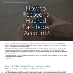 How to Recover a Hacked Facebook Account?