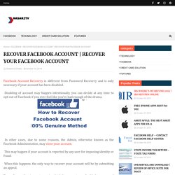 RECOVER YOUR FACEBOOK ACCOUNT