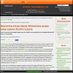 Recover files from Windows XP hard disk using Puppy Linux