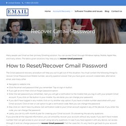 How to Recover Gmail Password