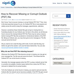 Recover Missing or Corrupt Outlook PST file - [How to 2020]