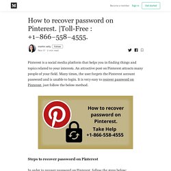 How to recover password on Pinterest.
