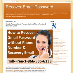 Recover Email Password: How to Recover Gmail Password without Phone Number & Recovery Email