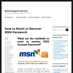 How to Reset or Recover MSN Password