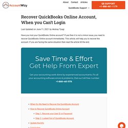 Recover QuickBooks Online Account, When you Can't Login