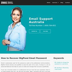 How to Recover or reset BigPond Email Password