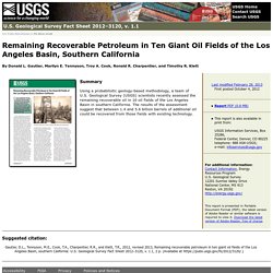 Remaining Recoverable Petroleum in Ten Giant Oil Fields of the Los Angeles Basin, Southern California