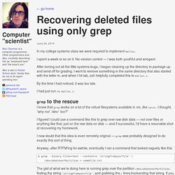 Recovering deleted files using only grep