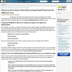 All you need to know about Recovering Gmail Password via different ways by william smith