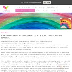 A Recovery Curriculum – Evidence for Learning