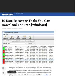 10 Data Recovery Tools You Can Download For Free [Windows]