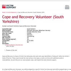 Cope and Recovery Volunteer (South Yorkshire) (901)