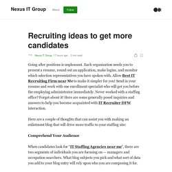 Recruiting ideas to get more candidates