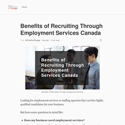 Benefits of Recruiting Through Employment Services Canada