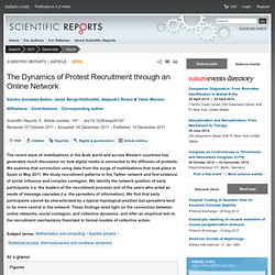 The Dynamics of Protest Recruitment through an Online Network : Scientific Reports