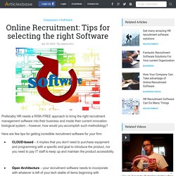 Online Recruitment: Tips for selecting the right Software
