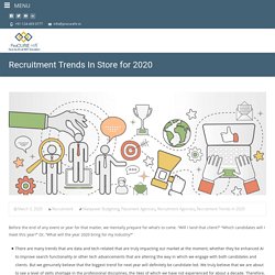 Recruitment Trends In Store for 2020 - Procure HR