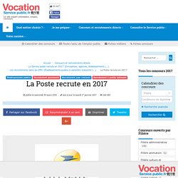La Poste recrute en 2017 - Vocation Service Public