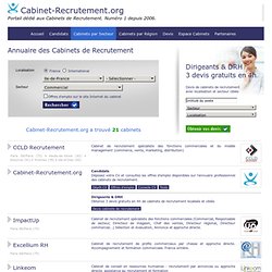 Annuaire des cabinets de recrutement