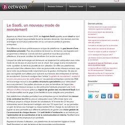 Le SaaS, un nouveau mode de recrutement - Beetween Software (France)