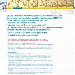 recrutement / comédiens / GEIQ Théâtre