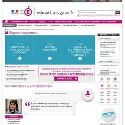 Le recrutement à l'éducation nationale | Ministère de l'Education Nationale