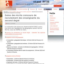 Dates des écrits concours de recrutement des enseignants du second degré